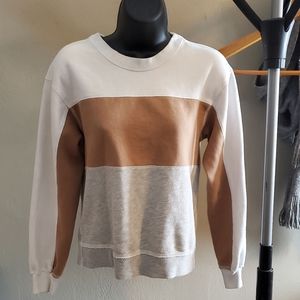Abercrombie & Fitch Neutral Colorblocked Sweatshirt